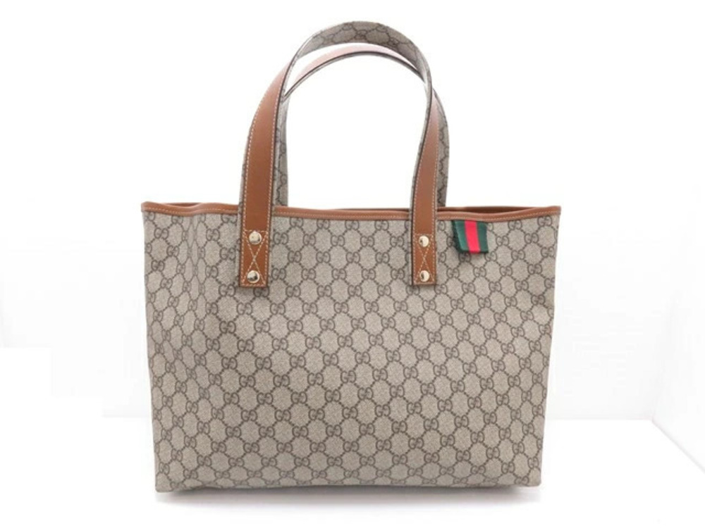 Gucci Selleria Tote Bag GG Plus Sherry Calfskin